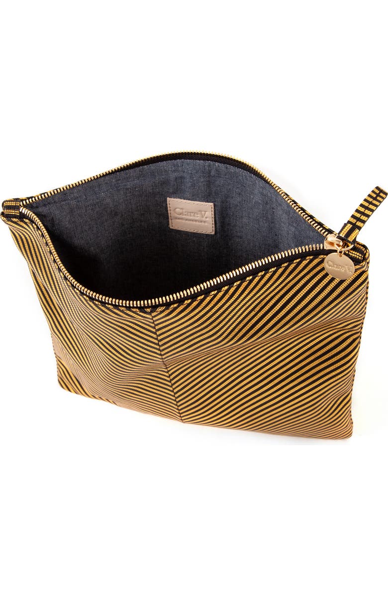 Clare V. Disco Stripe Foldover Clutch, Alternate, color,