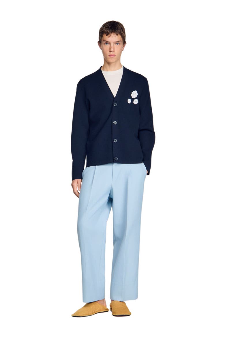 Cardigan with floral pattern, Alternate, color, Midnight blue