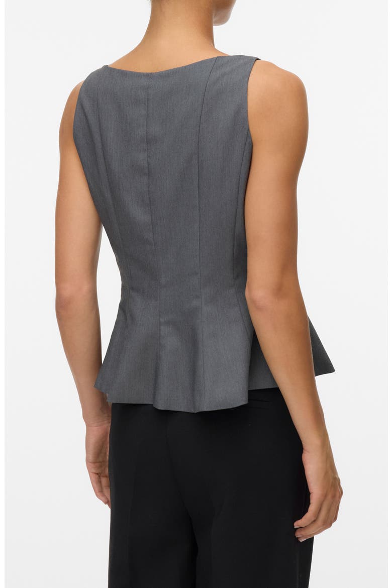 Kimberly Sleeveless Peplum Top, Alternate, color, DARK GREY