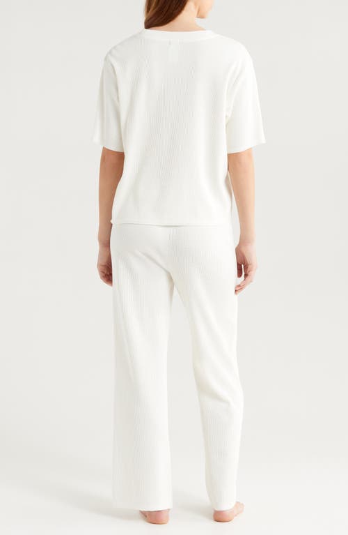 Polo Ralph Lauren Thermal Knit Pajams In Ecru