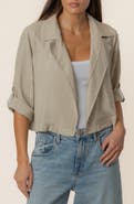 KUT from the Kloth Nadine Crop Open Front Linen Blend Jacket