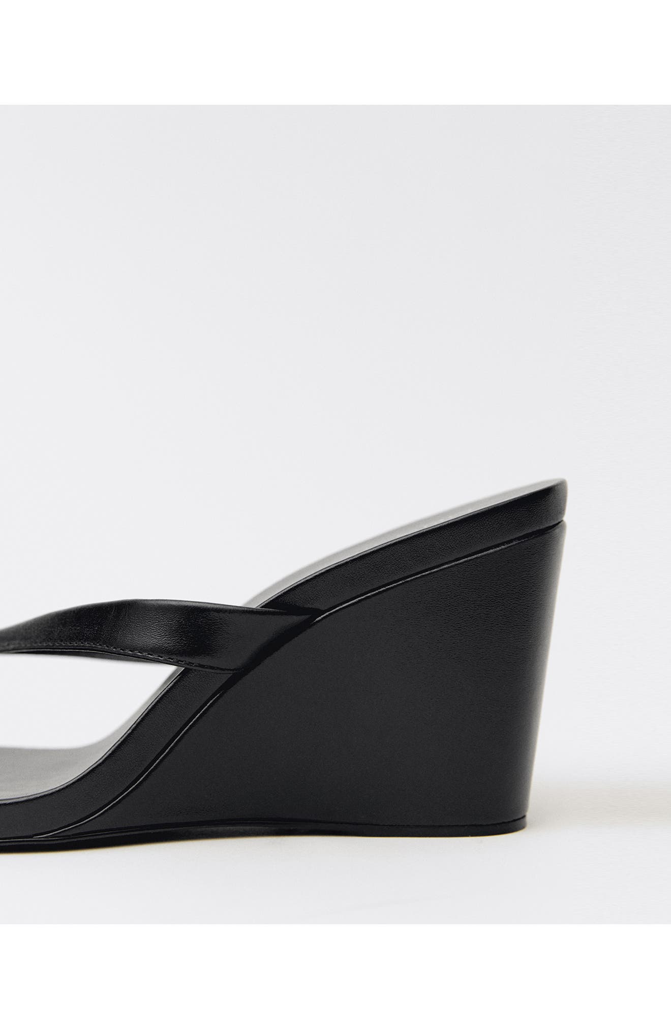 MANGO Wedge Sandal, Alternate, color, Black