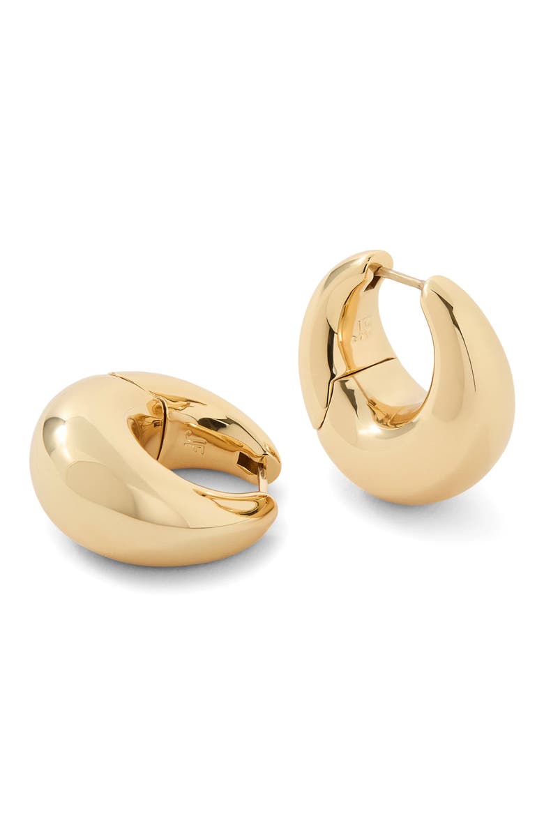 Dylan Mini Dome Huggie Hoop Earrings, Main, color, YELLOW GOLD