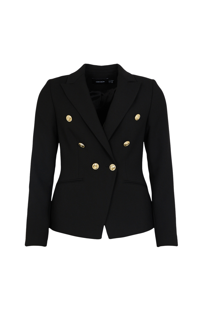 Karen Millen Tailored Button Military Blazer, Alternate, color, Black