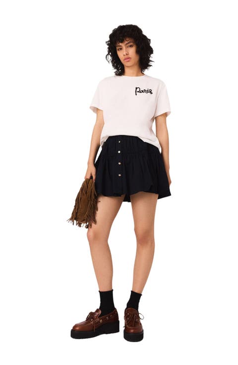 T-shirt with embroidered Paris logo