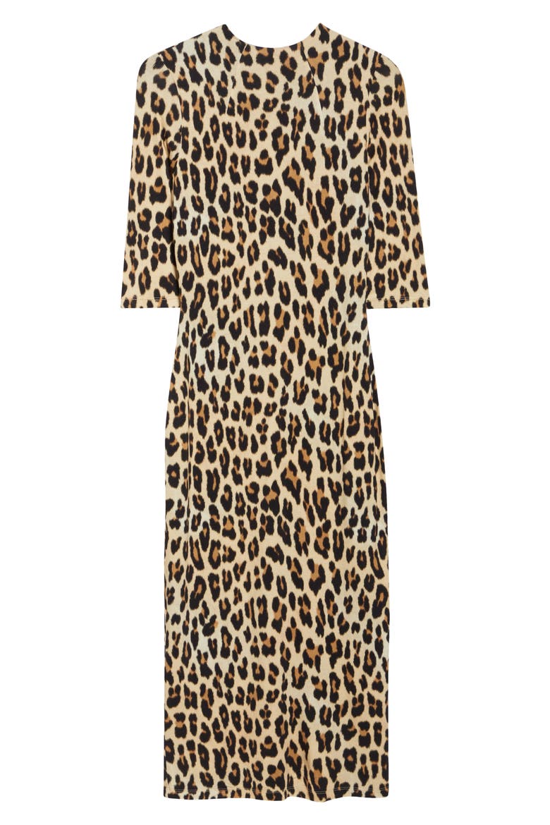 Delora Leopard Print Knit Midi Dress, Alternate, color, LEOPARD