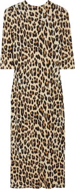 Alice + Olivia Delora Leopard Print Knit Midi Dress