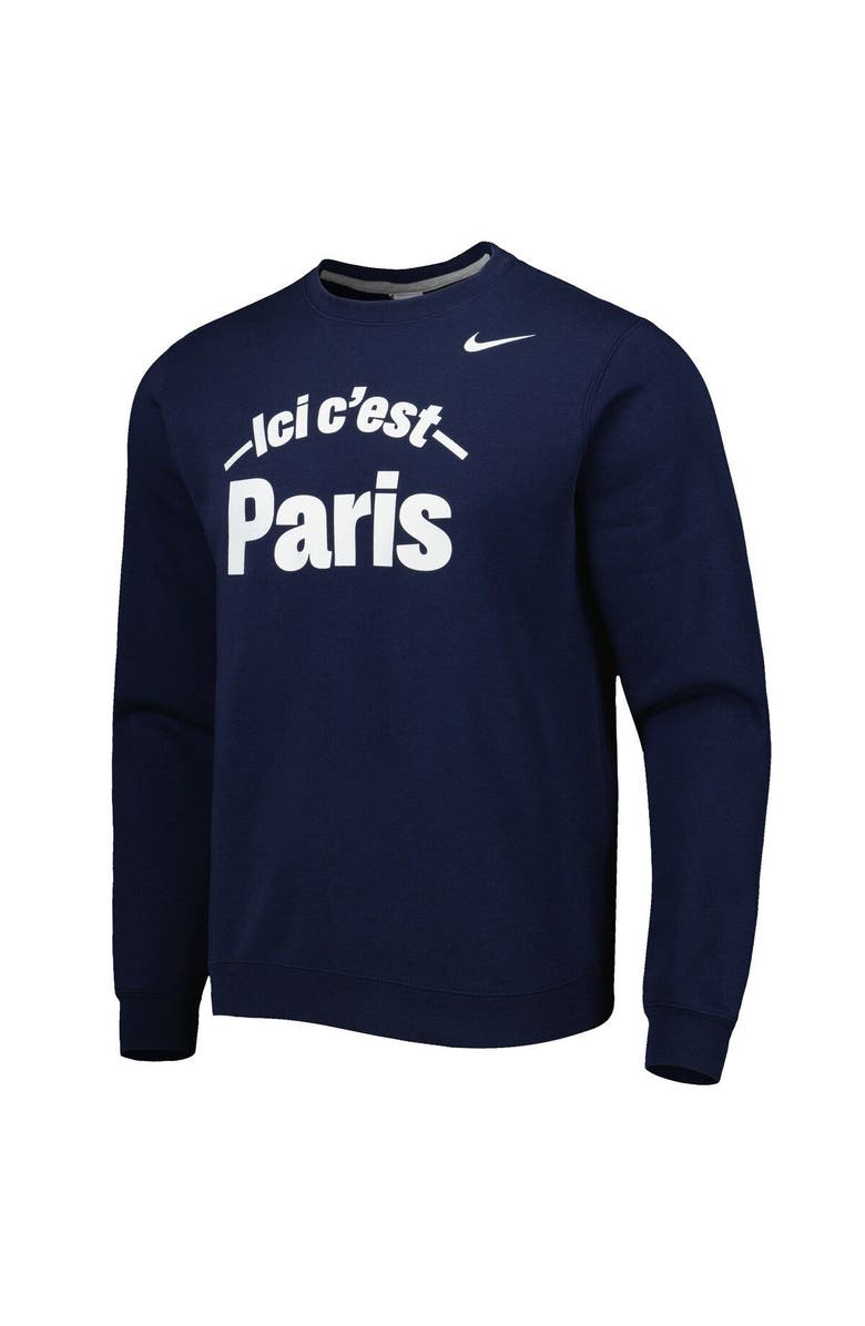 Nike Men's Nike Navy Paris Saint-Germain Club Fleece Pullover Sweatshirt, Alternate, color,