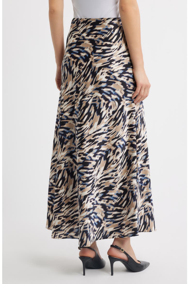 Zebra Print Bias Cut Skirt, Alternate, color, DUTCH BLUE MULTI