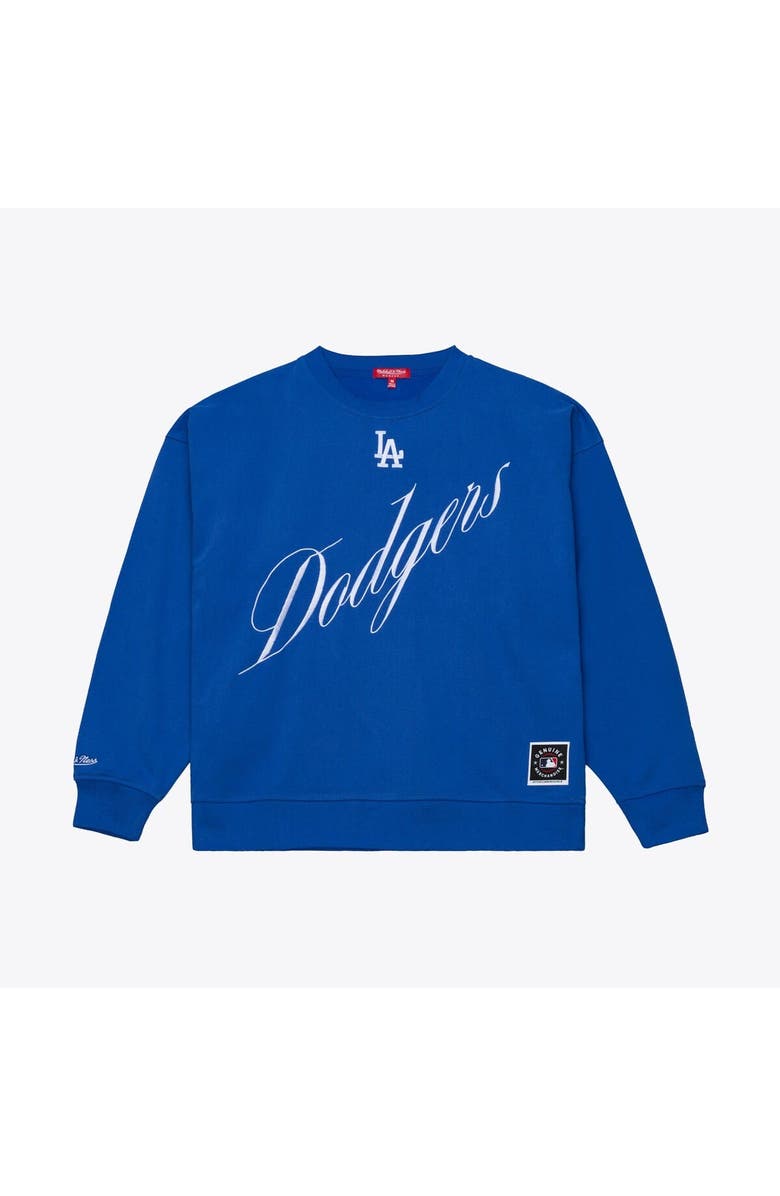 Mitchell & Ness Women's Mitchell & Ness  Royal Los Angeles Dodgers Script Sweatshirt, Main, color, Royal