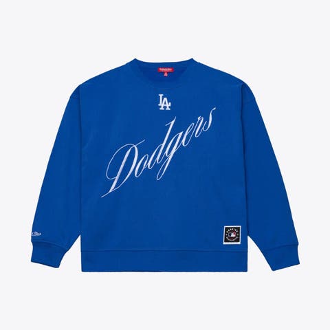 Women's Mitchell & Ness  Royal Los Angeles Dodgers Script Sweatshirt