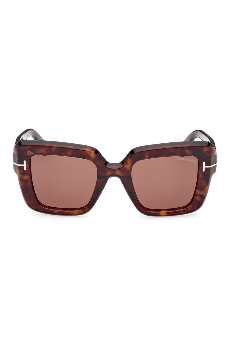 52mm Square Sunglasses, Main, color, DARK HAVANA / ROVIEX