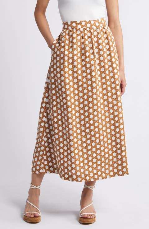 Florence Geo Print Linen Skirt