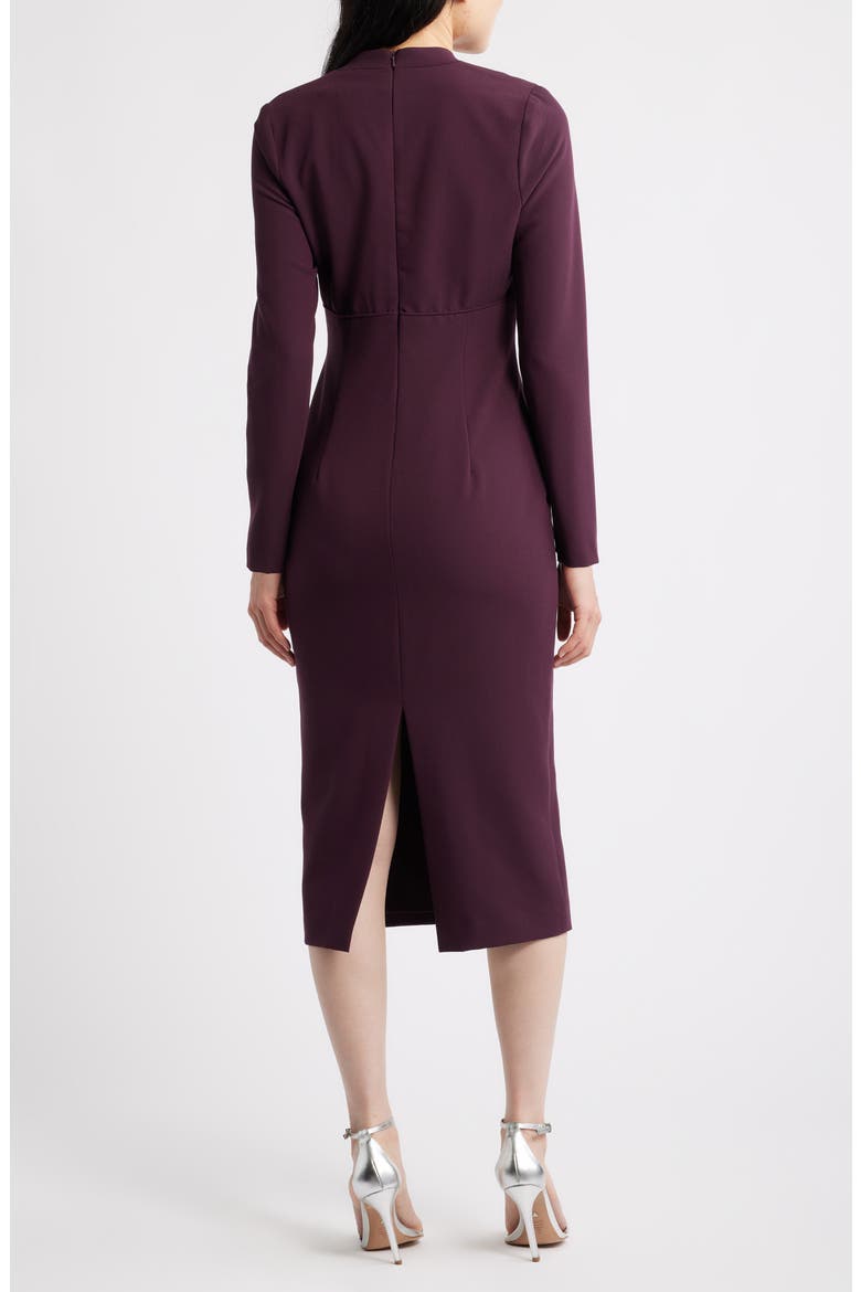 Kylah Long Sleeve Midi Dress, Alternate, color, OXBLOOD