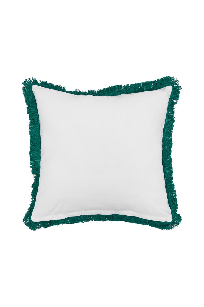 Easter Bunny & Flowers Printed Cotton Blend Accent Throw Pillow 18" x 18", Alternate, color, Blue
