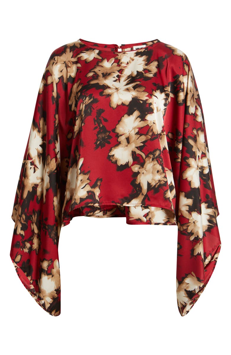 Anne Klein Floral Angel Sleeve Top, Alternate, color, 