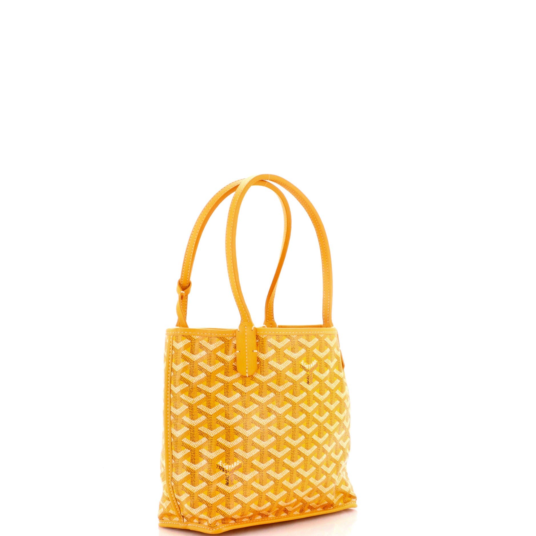 Pre-Owned Goyard Anjou Reversible Tote Coated Canvas Mini, Alternate, color, Yellow