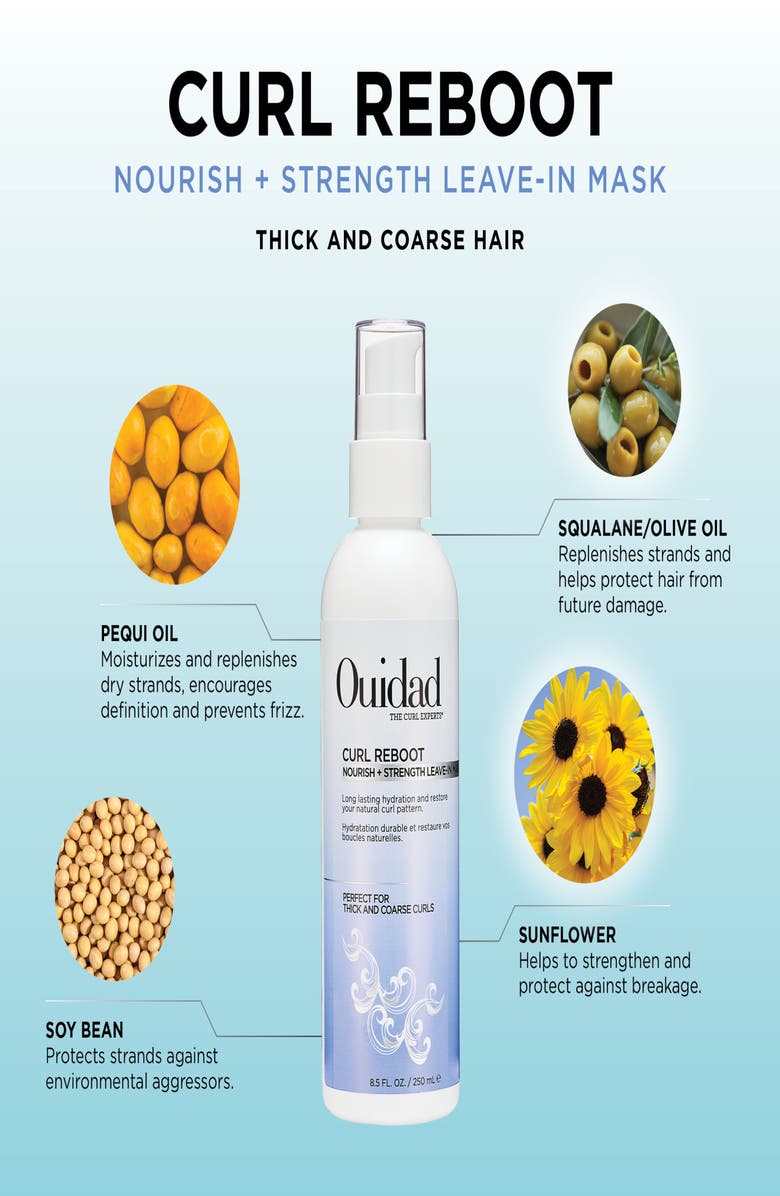 Ouidad Curl Reboot Nourish + Strength Leave-in Mask for Thick & Coarse Hair, Alternate, color,