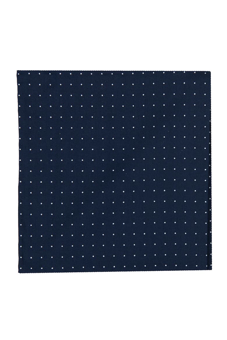 Men's Dot Cotton Pocket Square, Main, color, NAVY