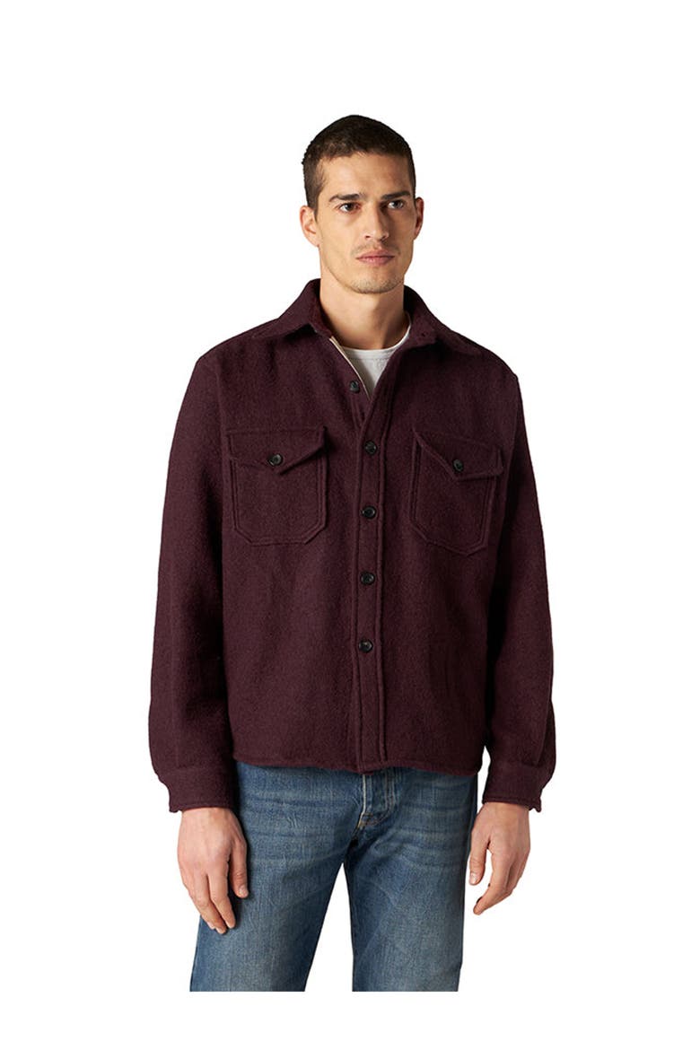 Kenny Wool Overshirt, Alternate, color, Burgundy