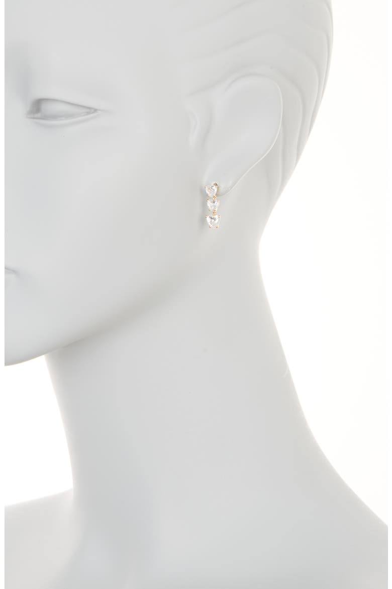 Small Heart Linear Earrings, Alternate, color, GOLD
