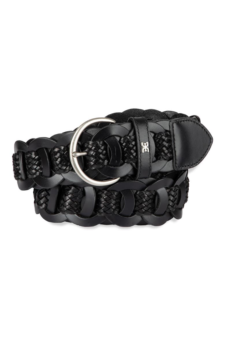 Link Woven Belt, Alternate, color, BLACK