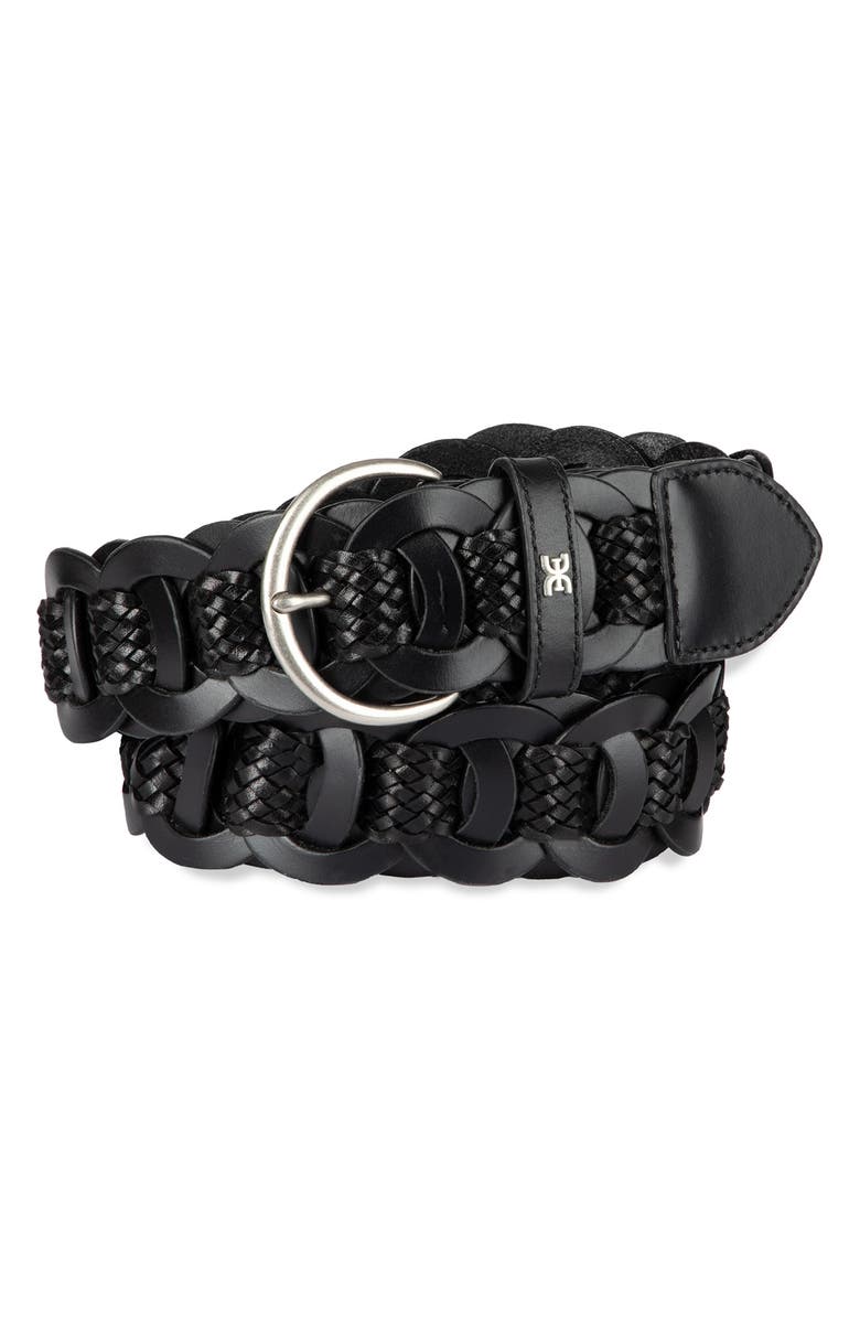 Sam Edelman Link Woven Belt, Alternate, color, Black