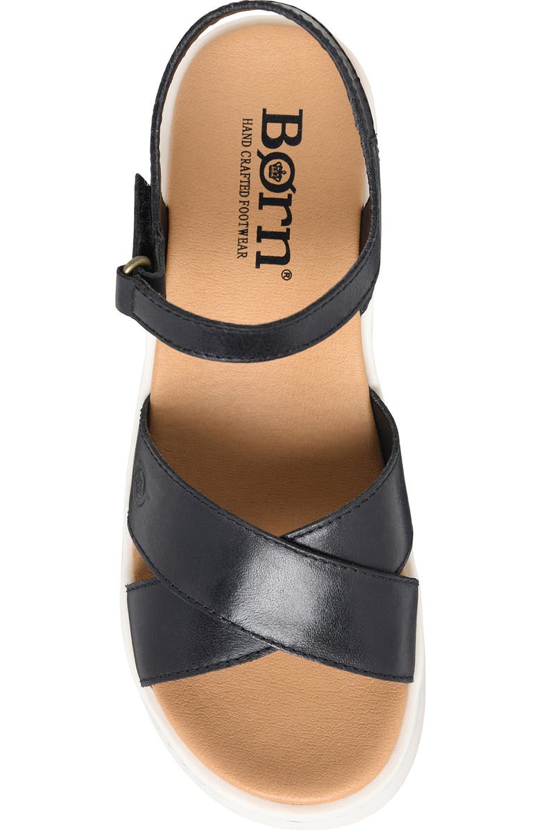 Børn Katrina Ankle Strap Platform Wedge Sandal, Alternate, color, Black Leather