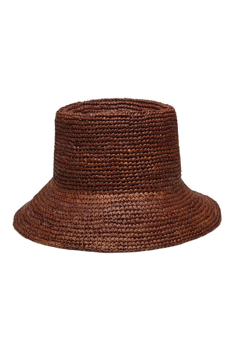 Tali Straw Bucket Hat, Alternate, color, CHOCOLATE