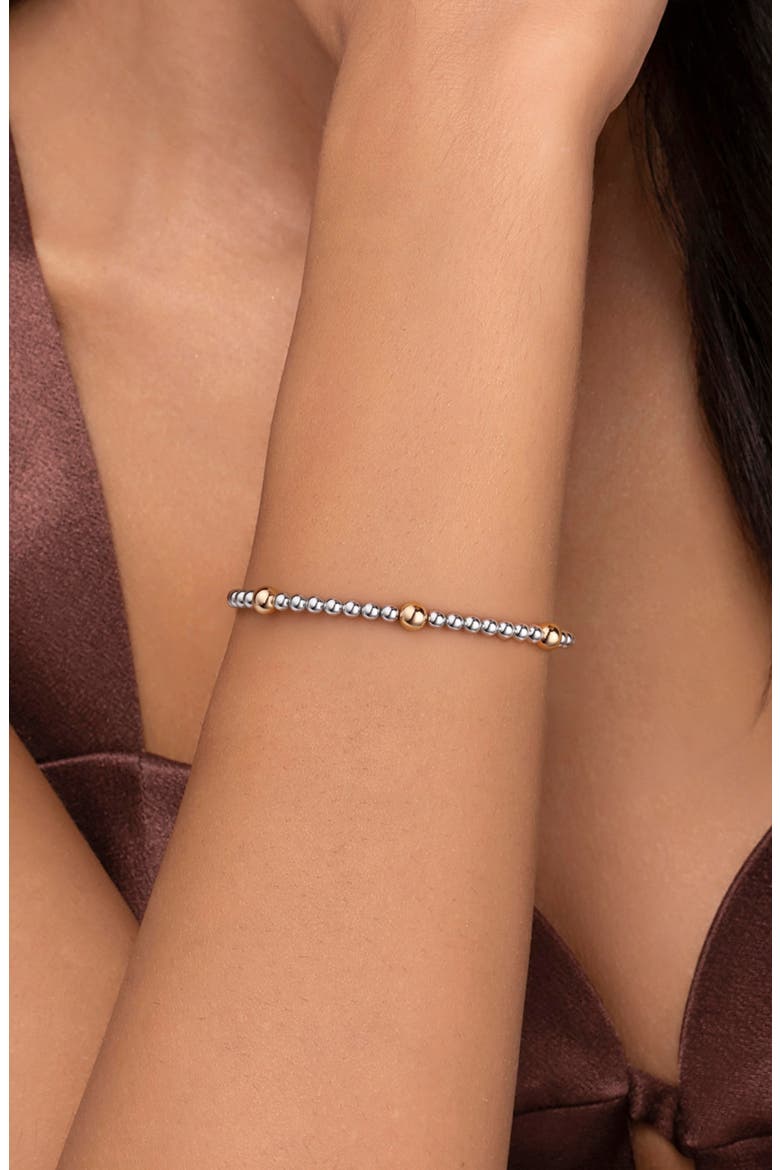 Sterling Silver & 14K Gold Split Bangle Bracelet, Alternate, color, SILVER/ 14K YELLOW GOLD
