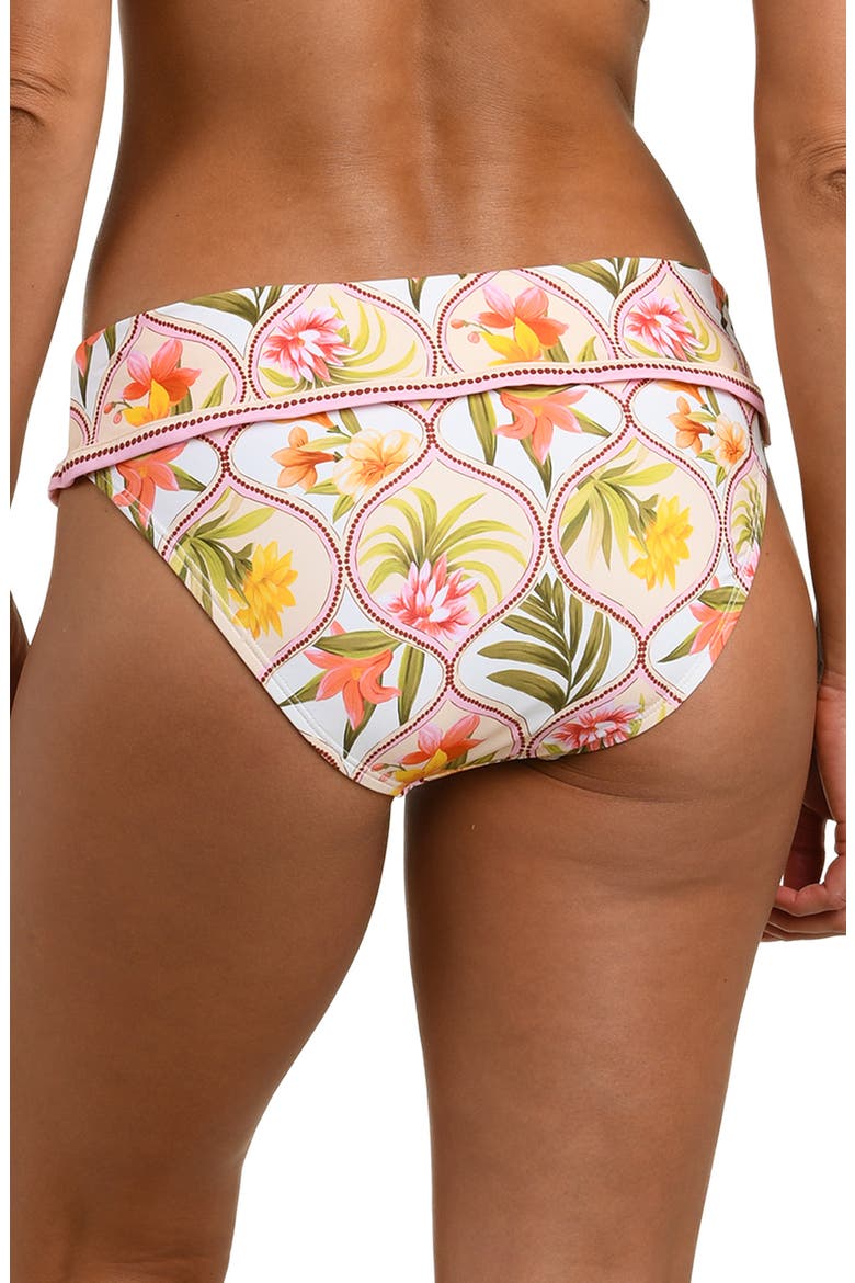 Palm Fold Over Bikini Bottoms, Alternate, color, WHITE MULTI