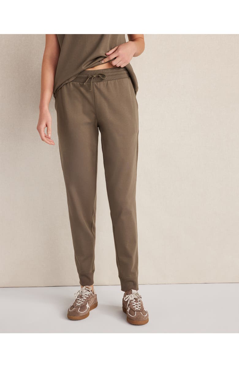 Haven Well Within Organic Cotton Interlock Joggers, Main, color, Slate Brown