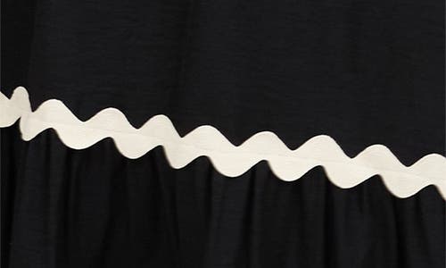 August Sky Wavy Ribbon Tiered Midi Dress