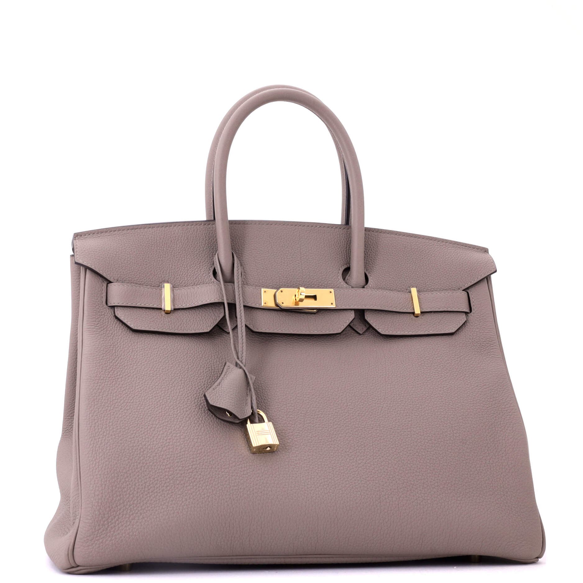 Pre-Owned Hermes Birkin Handbag Grey Togo with Gold Hardware 35, Alternate, color, Gris Asphalte
