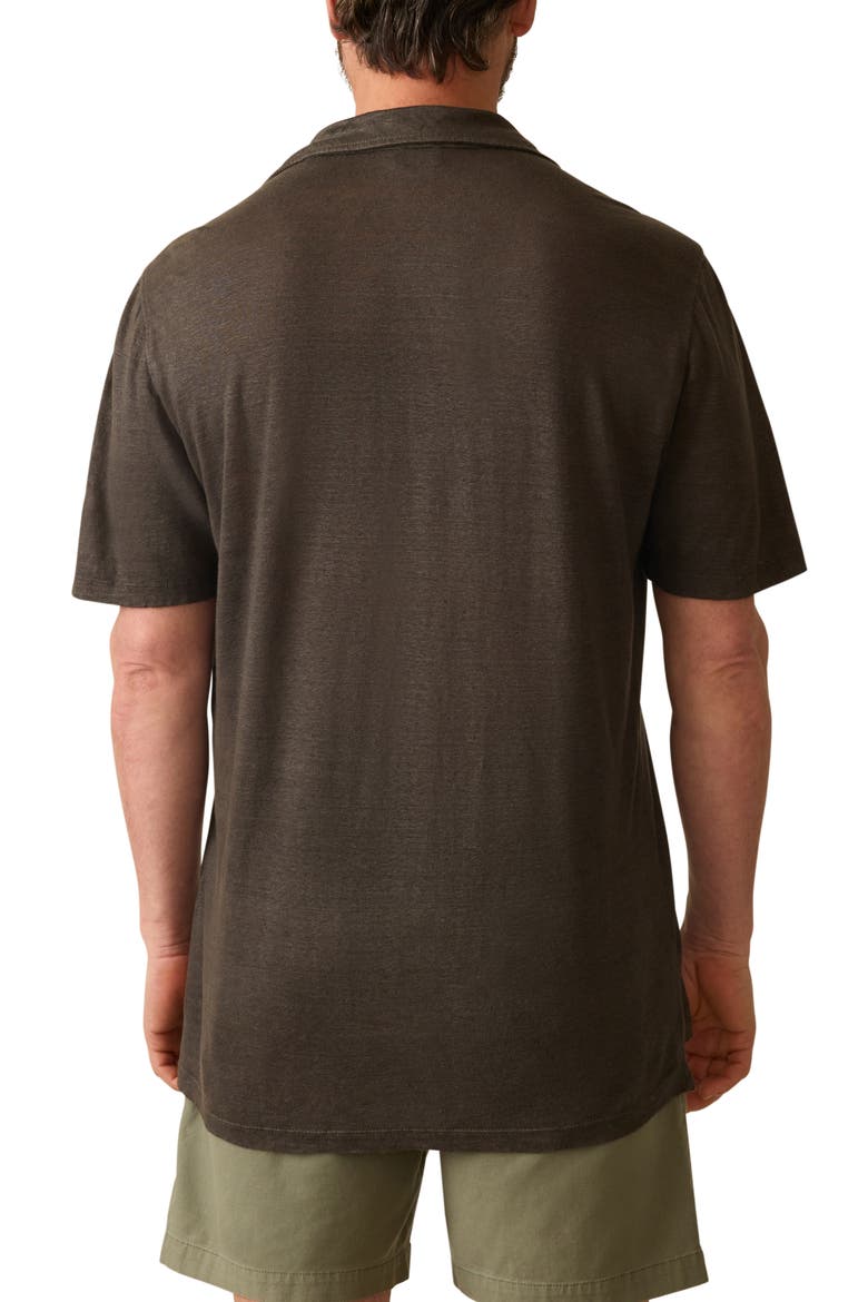 Linen Polo, Alternate, color, WASHED BLACK