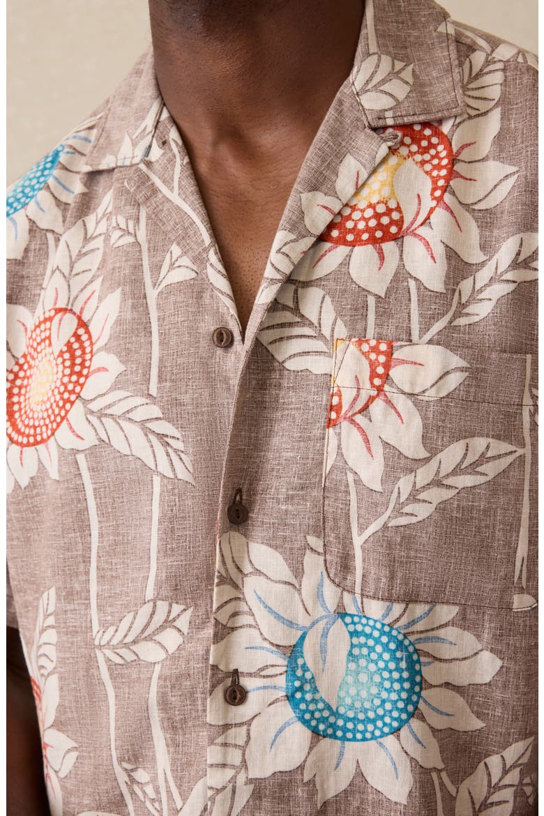 Breeze Linen BlendCamp Shirt, Alternate, color, SUNSEEKER BLOSSOM