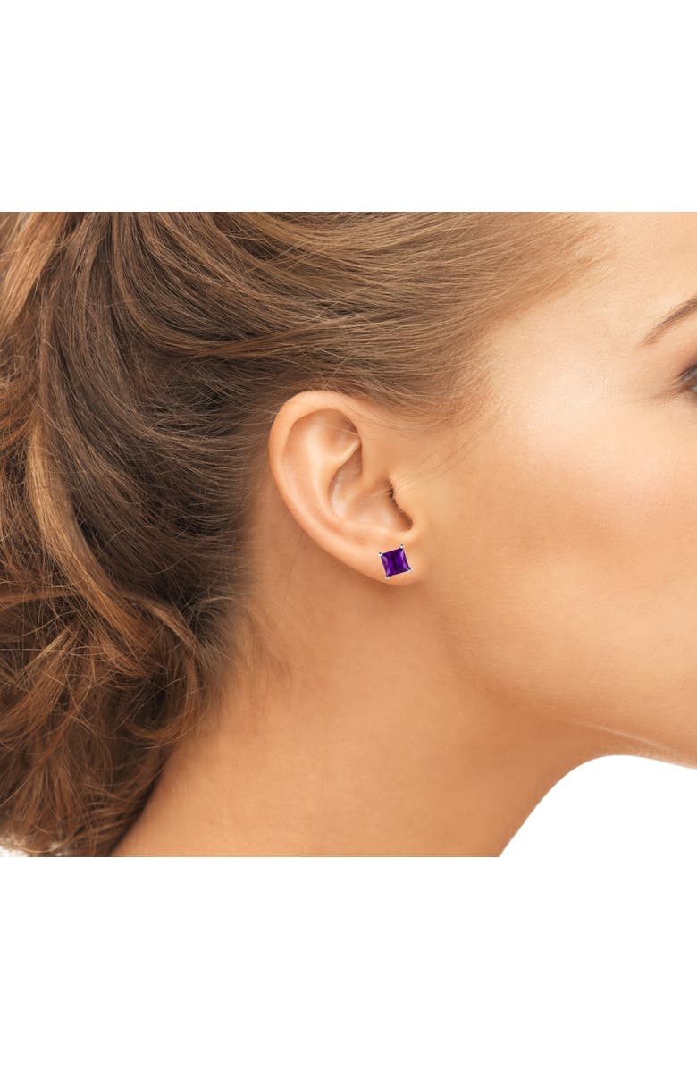 Donatello Gian Sterling Silver Purple Square Earrings, Alternate, color, Purple