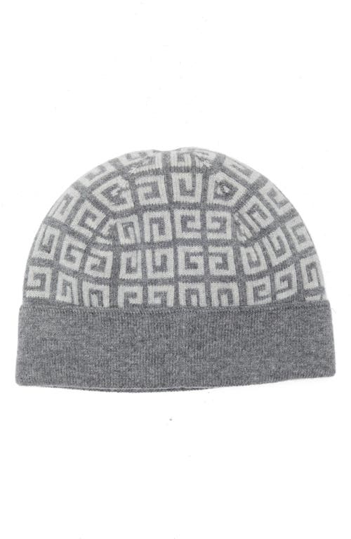 Givenchy Logo Jacquard Wool & Cashmere Beanie In Gray
