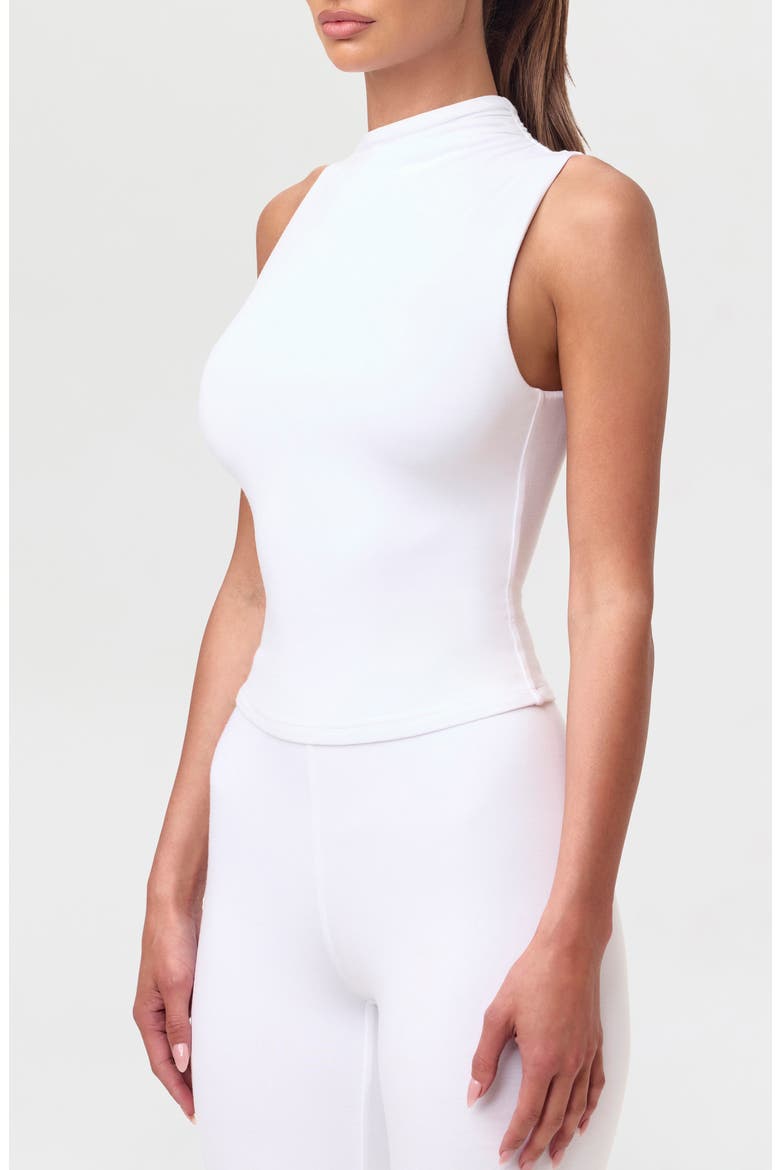 Smooth Asymmetric Neck Sleeveless Top, Alternate, color, WHITE