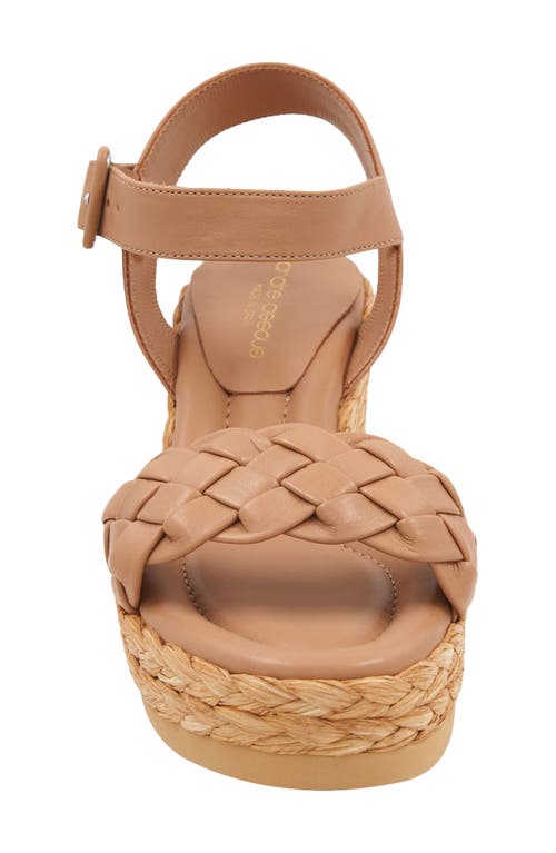 Andre Assous Women's Cecilia Braided Strap Espadrille Wedge Heel Platform Sandals In Khaki