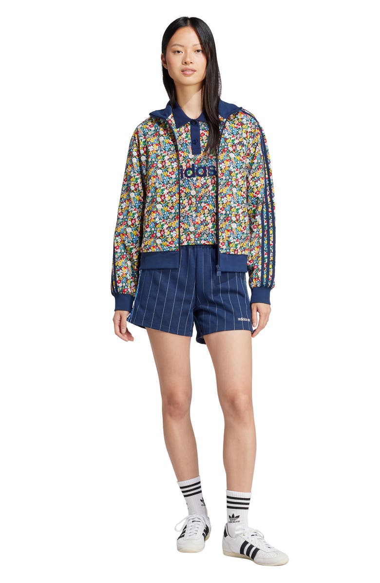 adidas Originals x Liberty London Cotton Twill Track Jacket, Alternate, color, Multicolor/ Night Indigo