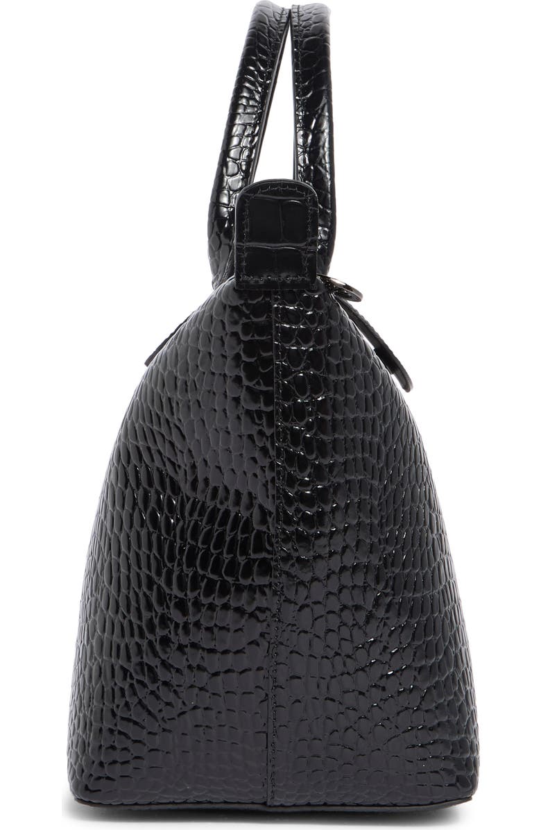 Longchamp Le Pliage Croc Embossed Tote, Alternate, color, Black