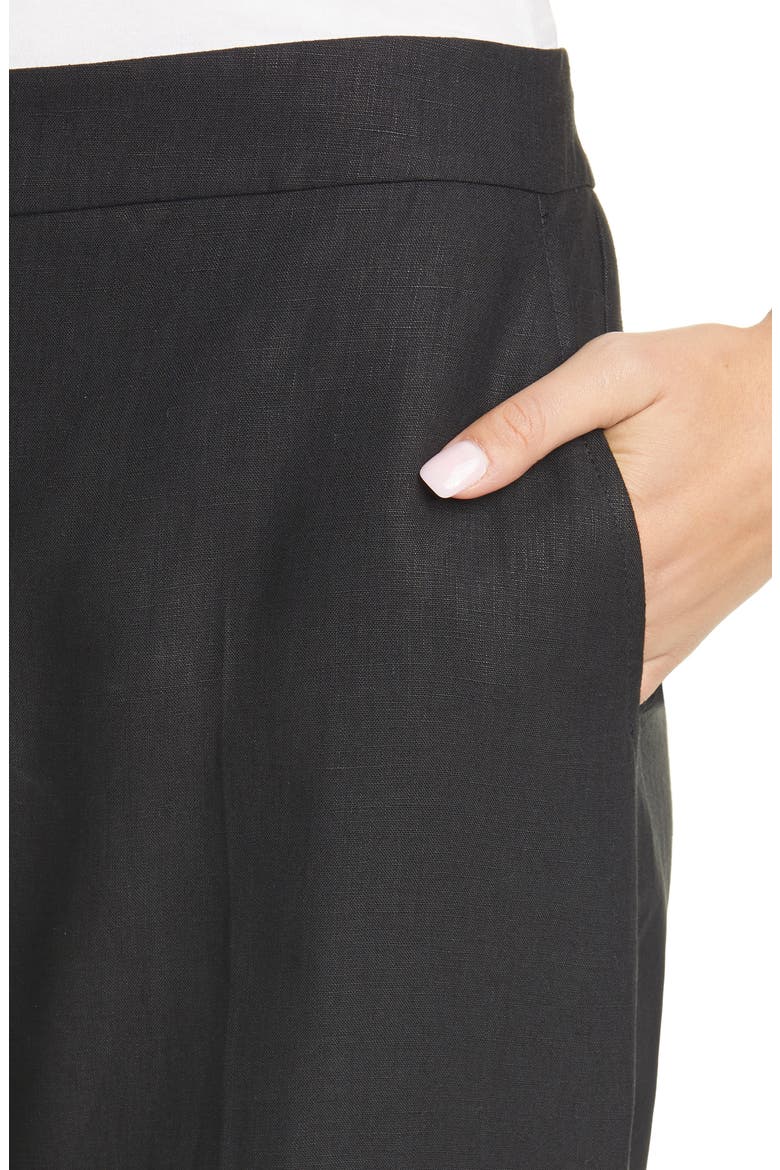 Canneti Linen Trousers, Alternate, color, BLACK