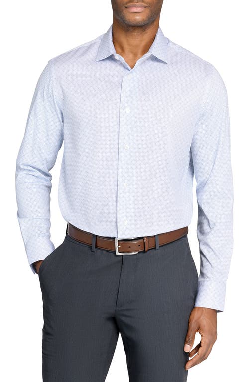 W.R.K Cross Geo Print Reworked Dress Shirt in White/Blue  product