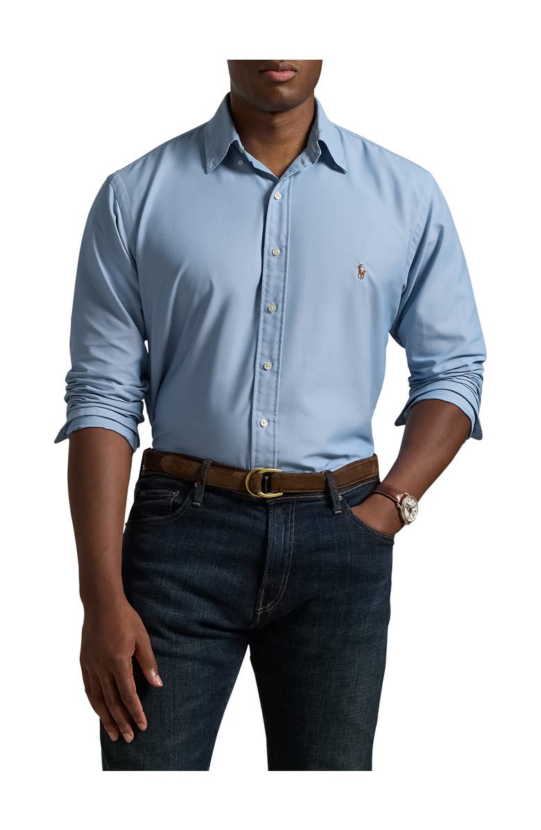 Polo Ralph Lauren Big & Tall Performance Oxford Twill Shirt, Main, color, Blue