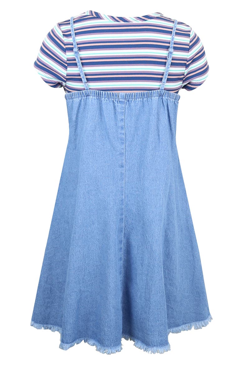 Kids' Striped T-Shirt & Denim Dress Set, Alternate, color, DENIM MULTI