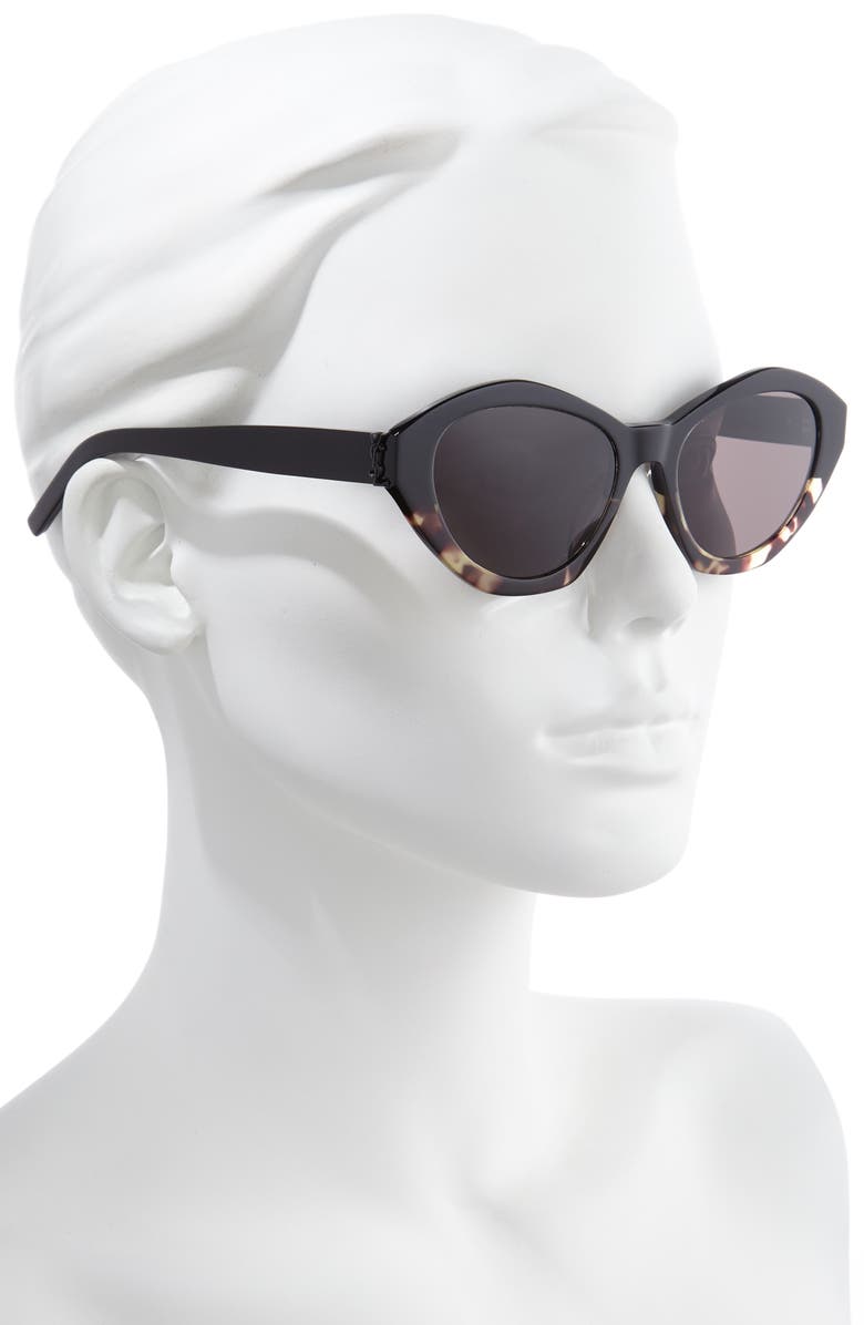 Saint Laurent 54mm Irregular Cat Eye Sunglasses, Alternate, color,