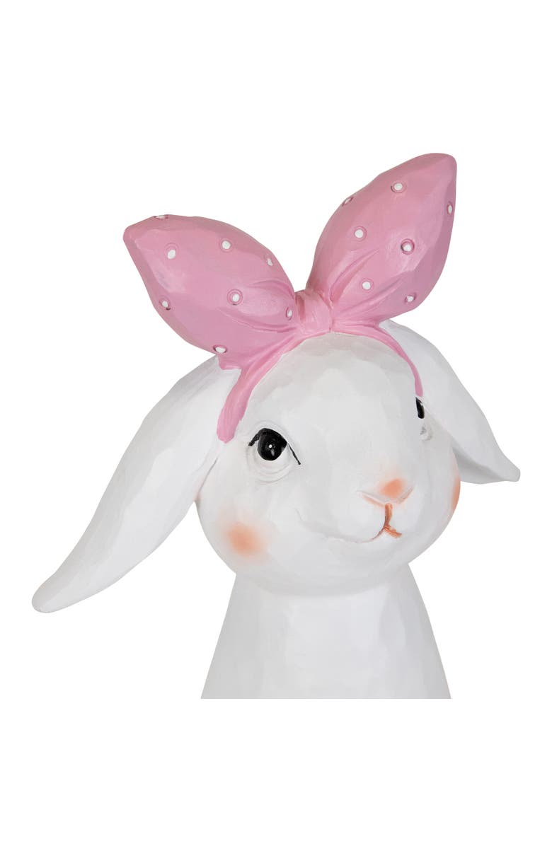Northlight Easter Bunny Bust with Hair Bow - 7.5" - White and Pink, Alternate, color, White