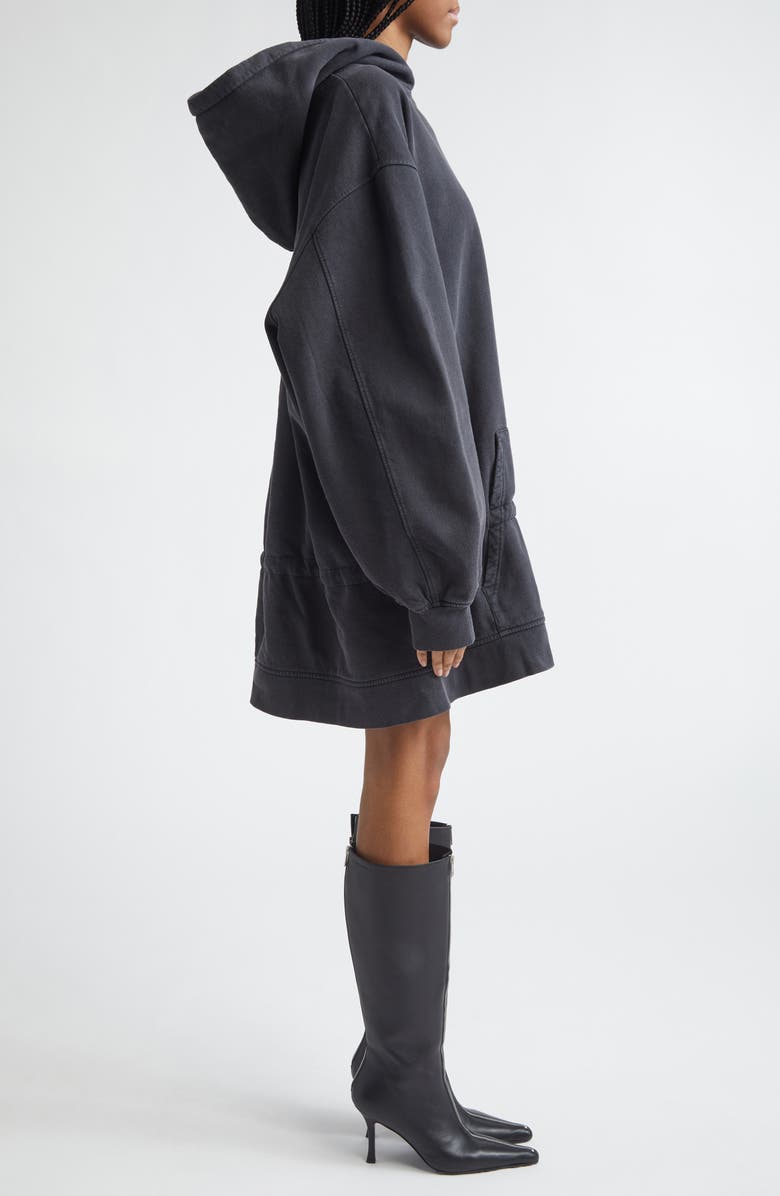 Alexander Wang Dropped Waist Hoodie Sweatshirt Dress, Alternate, color, Washed Black