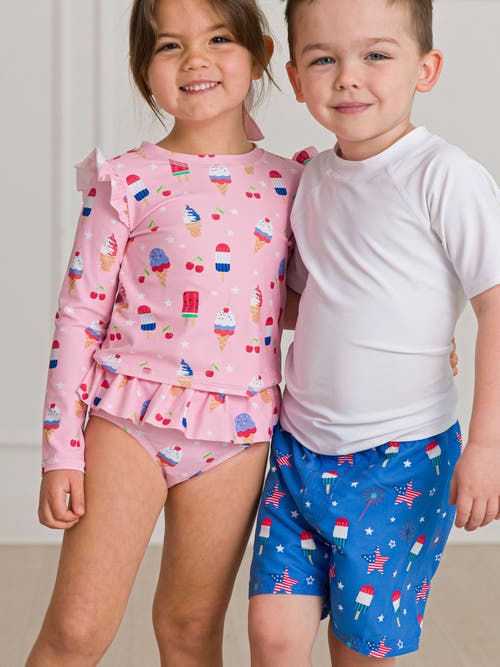 Shop Rufflebutts Baby/toddler Girls Upf50+ Sun Protected Skirted Flutter Long Sleeve Rash Guard Bikini